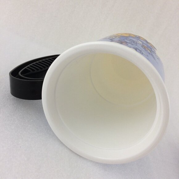 Walt Disney World Blue Coffee Mug Travel Cup w Lid Coca Cola Mickey Minnie 2007 - Picture 9 of 12